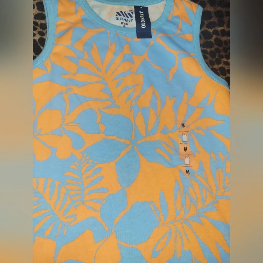 Old Navy Kids Tropical Print Tank Top - Blue and Orange